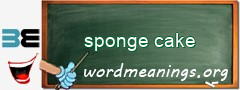 WordMeaning blackboard for sponge cake